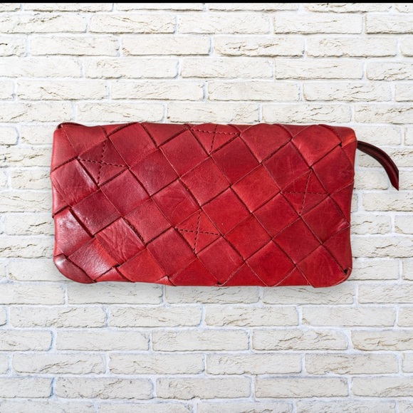 Vilenca Holland woven leather wallet - Red - Picture 1 of 7